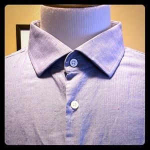 Charles Tyrwhitt Blue Herringbone Dress Shirt 19